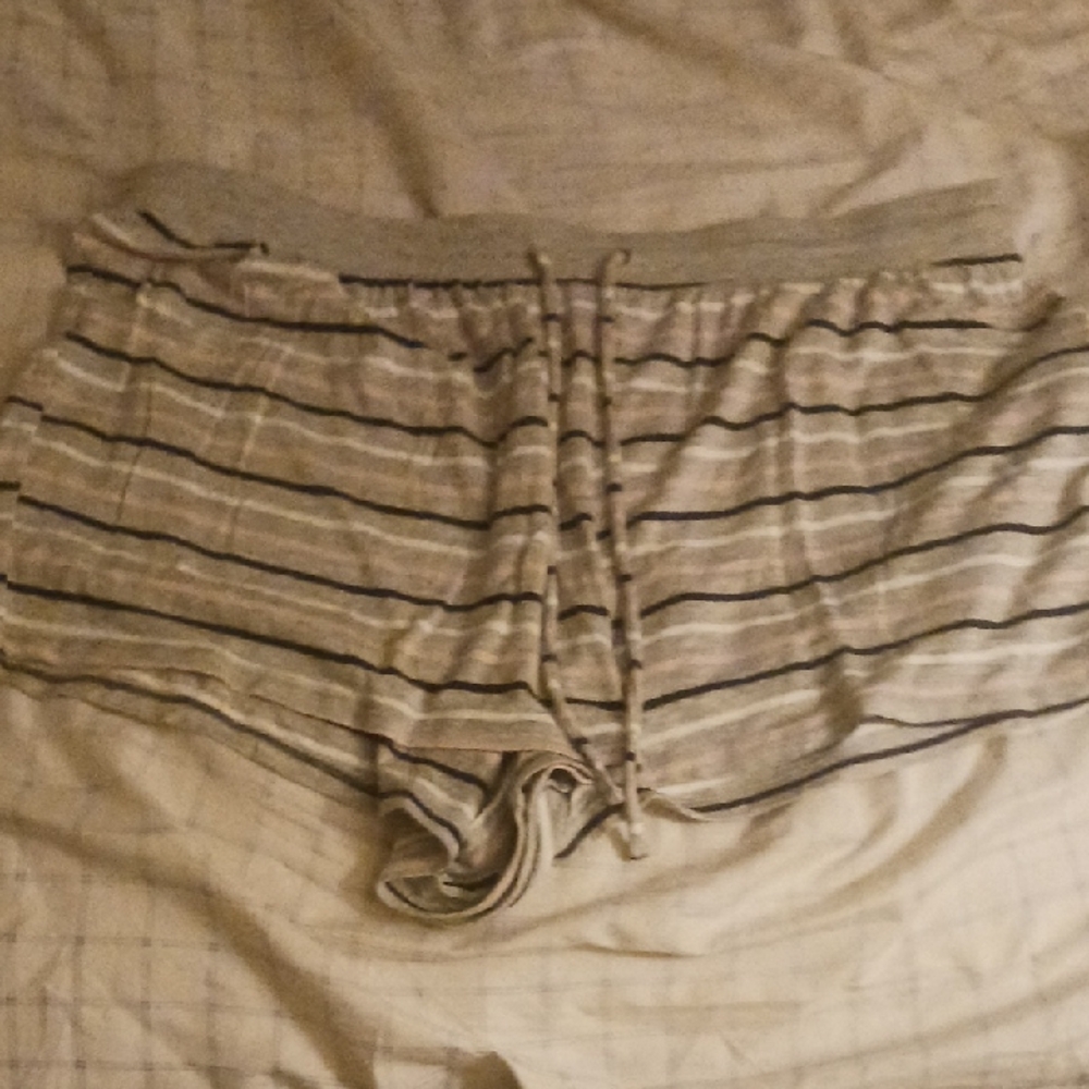 Jenni Gray and Black Striped Athletic Shorts